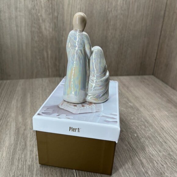 Pier 1 Holy Family Nativity Figurine Iridescent Glazed Porcelain Christmas Decor - Picture 6 of 12
